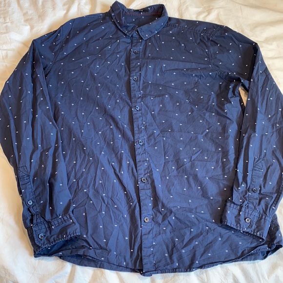 MENS XL MAVI NAVY BLUE BUTTON UP - Picture 1 of 1